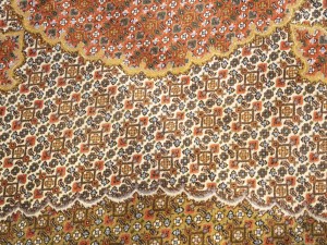 Cream Floral Geometric 8X8 Tabriz Fish Mahi Oriental Rug