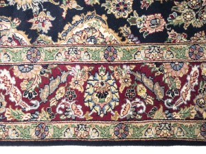 Purple-navy Floral 6X9 Indo-Kashan Oriental Rug
