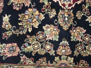 Purple-navy Floral 6X9 Indo-Kashan Oriental Rug