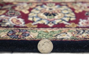 Purple-navy Floral 6X9 Indo-Kashan Oriental Rug