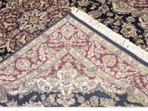Purple-navy Floral 6X9 Indo-Kashan Oriental Rug