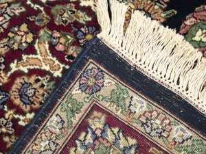 Purple-navy Floral 6X9 Indo-Kashan Oriental Rug