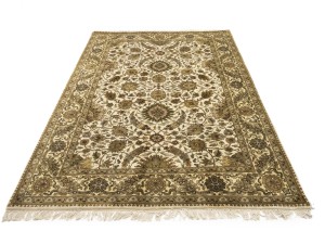 Cream Floral Classic 6X9 Agra Jaipur Oriental Rug