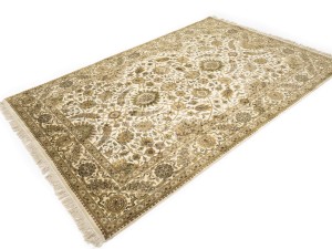 Cream Floral Classic 6X9 Agra Jaipur Oriental Rug