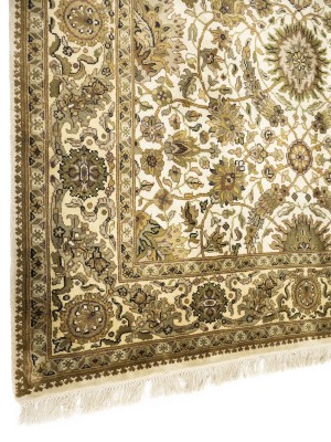 Cream Floral Classic 6X9 Agra Jaipur Oriental Rug
