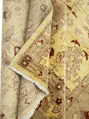 Golden Beige Traditional Floral 6X9 Ziegler Pakistan Rug