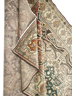 Semi Antique Muted Brown Floral 5'5X9'7 Vintage Oriental Rug