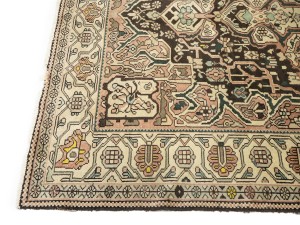 Semi Antique Muted Brown Floral 5'5X9'7 Vintage Oriental Rug