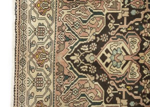 Semi Antique Muted Brown Floral 5'5X9'7 Vintage Oriental Rug