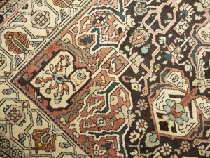Semi Antique Muted Brown Floral 5'5X9'7 Vintage Oriental Rug