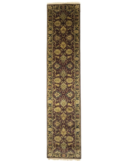 Burgundy Floral Classic 2'7X12 Agra Jaipur Oriental Runner Rug