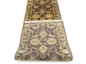 Burgundy Floral Classic 2'7X12 Agra Jaipur Oriental Runner Rug
