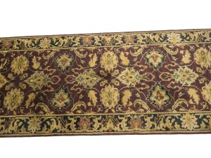 Burgundy Floral Classic 2'7X12 Agra Jaipur Oriental Runner Rug