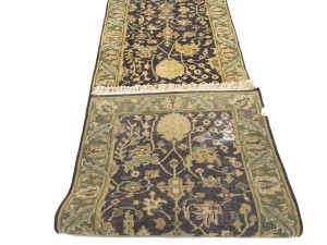 Charcoal Floral Classic 2'7X10 Agra Jaipur Oriental Runner Rug