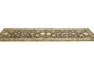 Charcoal Floral Classic 2'7X10 Agra Jaipur Oriental Runner Rug