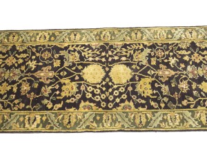 Charcoal Floral Classic 2'7X10 Agra Jaipur Oriental Runner Rug