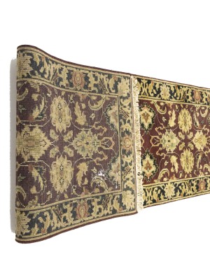 Burgundy Floral Classic 2'7X10 Agra Jaipur Oriental Runner Rug