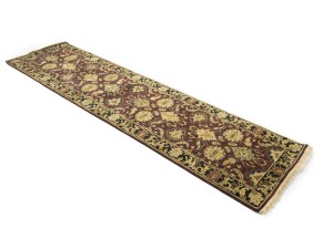 Burgundy Floral Classic 2'7X10 Agra Jaipur Oriental Runner Rug