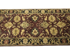 Burgundy Floral Classic 2'7X10 Agra Jaipur Oriental Runner Rug