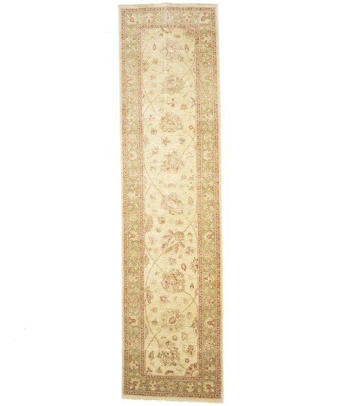 Cream Floral 3X11 Peshawar Pakistan Oriental Runner Rug