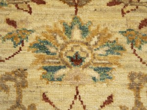 Cream Floral 3X10 Peshawar Pakistan Oriental Runner Rug