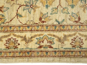 Cream Floral 3X10 Peshawar Pakistan Oriental Runner Rug