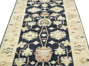 Black Floral 2'6X12 Peshawar Pakistan Oriental Runner Rug