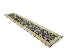 Black Floral 2'6X12 Peshawar Pakistan Oriental Runner Rug