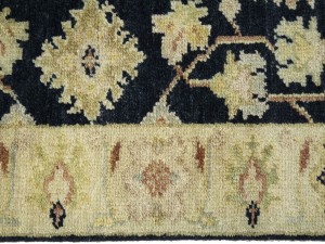 Black Floral 2'6X12 Peshawar Pakistan Oriental Runner Rug