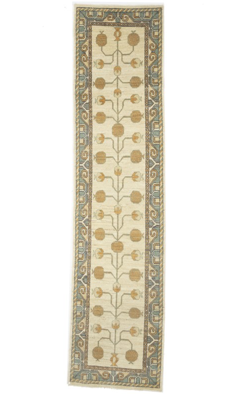 Cream Traditional Floral 2X10 Ziegler Pakistan Runner Rug