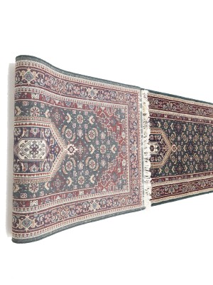 Green Floral Tribal 3X12 Indo-Bidjar Oriental Runner Rug