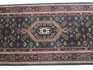 Green Floral Tribal 3X12 Indo-Bidjar Oriental Runner Rug