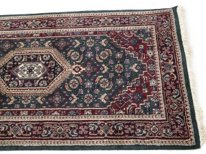 Green Floral Tribal 3X12 Indo-Bidjar Oriental Runner Rug
