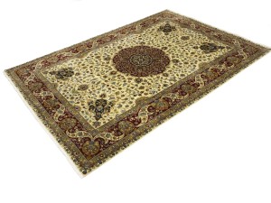 Cream Floral Classic 6X9 Agra Jaipur Oriental Rug