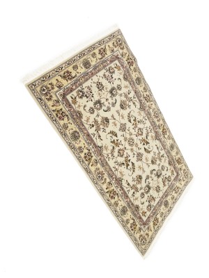 Cream Floral Classic 3X5 Indo-Tabriz Oriental Rug