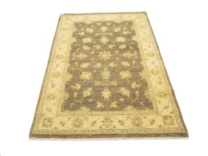 Dark Brown Floral 4X6 Peshawar Pakistan Oriental Rug