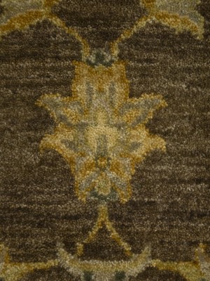 Dark Brown Floral 4X6 Peshawar Pakistan Oriental Rug