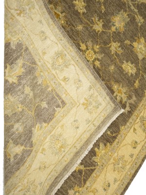 Dark Brown Floral 4X6 Peshawar Pakistan Oriental Rug