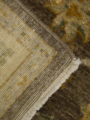 Dark Brown Floral 4X6 Peshawar Pakistan Oriental Rug
