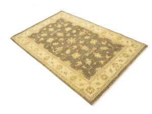 Dark Brown Floral 4X6 Peshawar Pakistan Oriental Rug