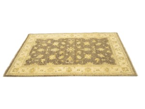 Dark Brown Floral 4X6 Peshawar Pakistan Oriental Rug