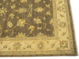 Dark Brown Floral 4X6 Peshawar Pakistan Oriental Rug