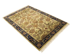 Golden Beige Floral Classic 4X6 Agra Jaipur Oriental Rug