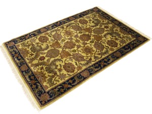 Golden Beige Floral Classic 4X6 Agra Jaipur Oriental Rug