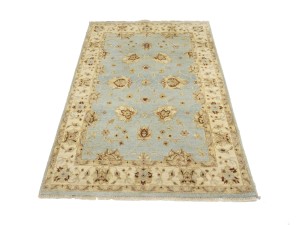Light Blue Floral 4X6 Peshawar Pakistan Oriental Rug