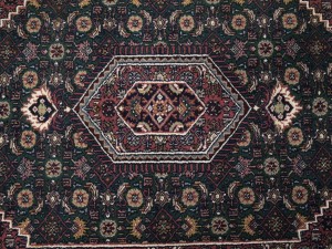 Green Floral Tribal 4X6 Indo-Bidjar Oriental Rug