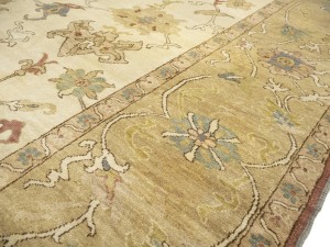 Cream Floral Oushak 12'6X17 Turkish Oriental Rug