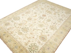 Cream Floral Oushak 12'6X17 Turkish Oriental Rug