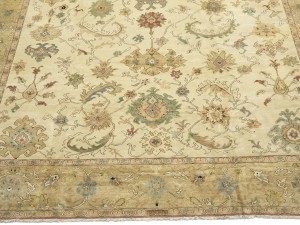 Cream Floral Oushak 12'6X17 Turkish Oriental Rug