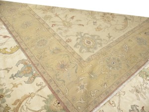 Cream Floral Oushak 12'6X17 Turkish Oriental Rug